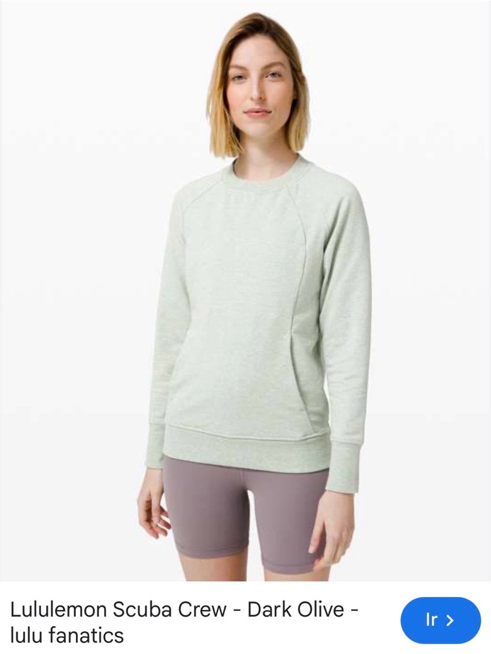 lululemon athletica Light Green Crewneck Sweater